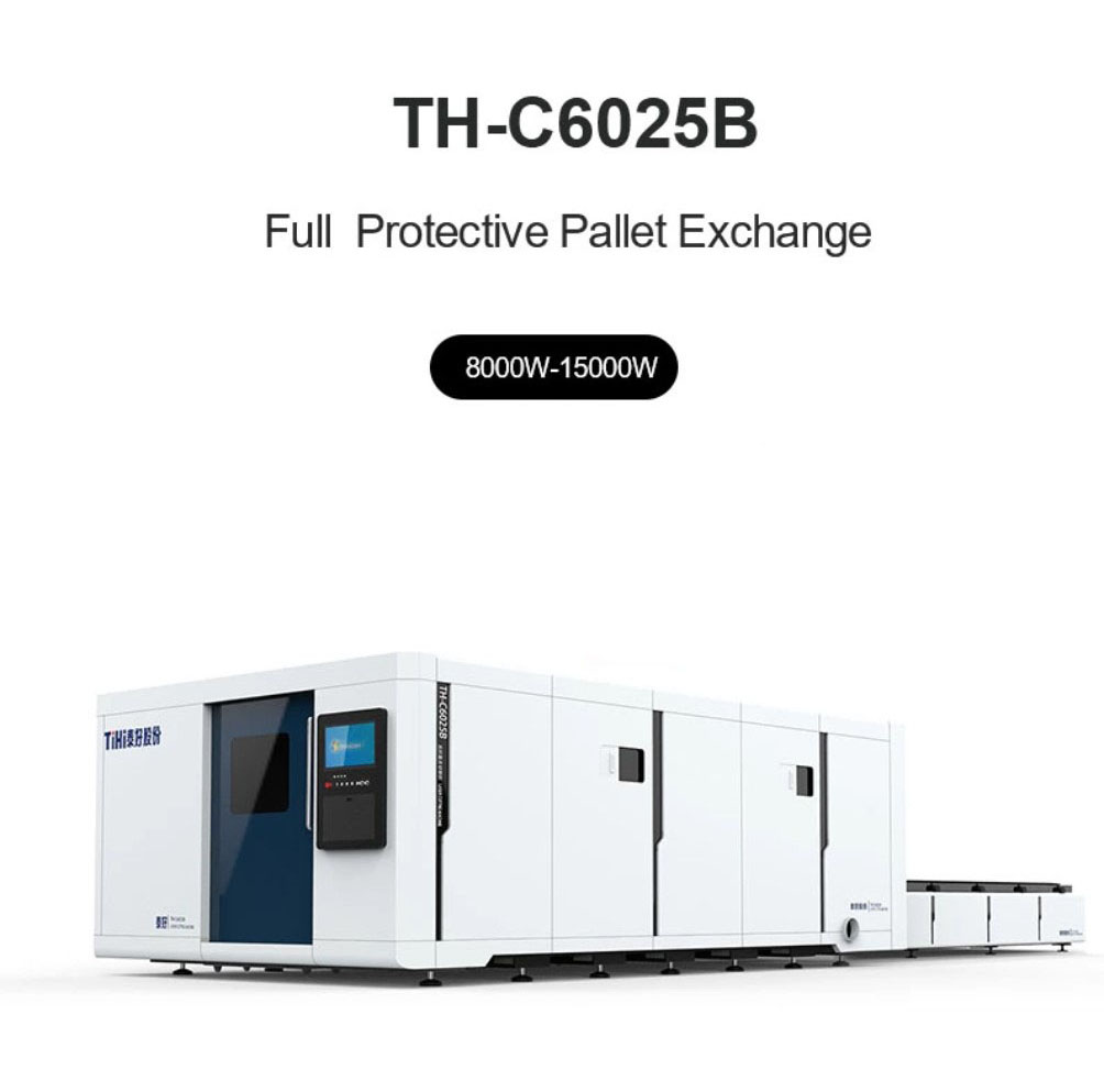 封闭式中功率并行交换台激光切割机。 TH-C3015B/TH-C4015B/TH-C4020B/TH-C6025B